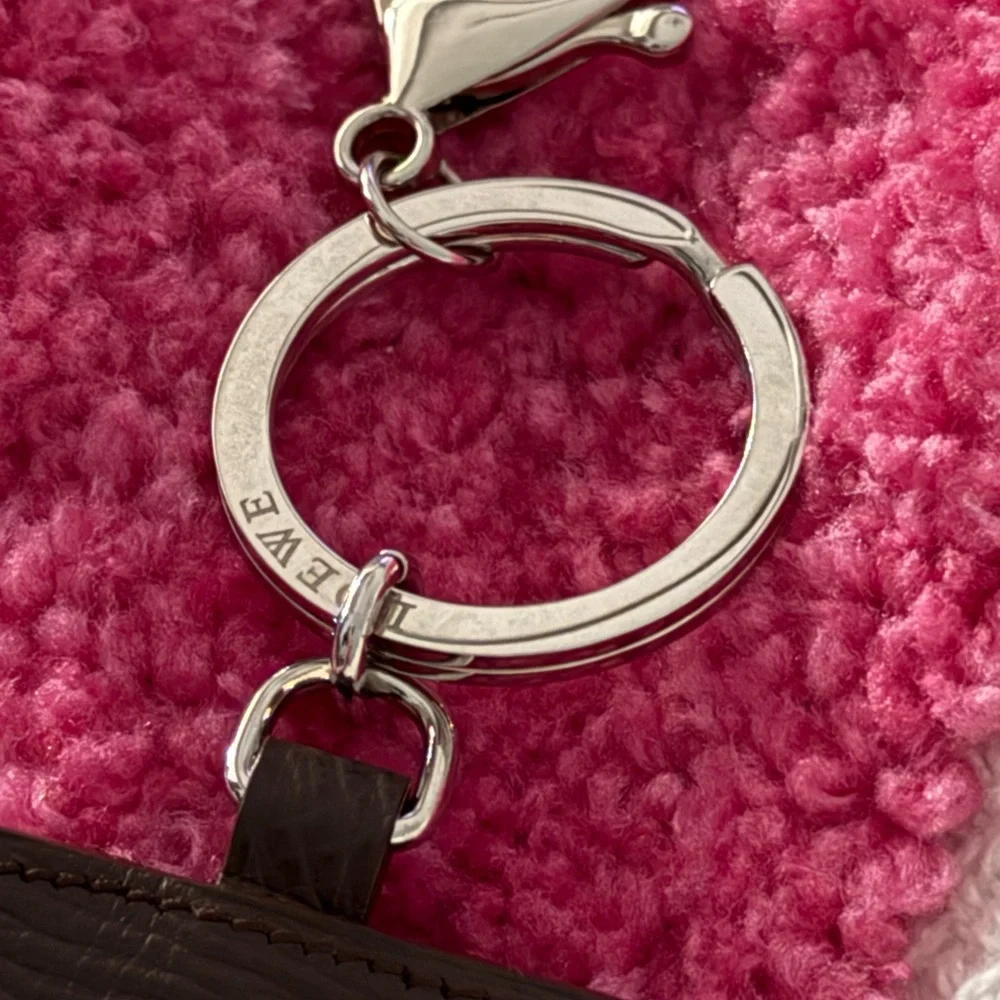 Loewe Dark Brown Leather Keyring/Keychain